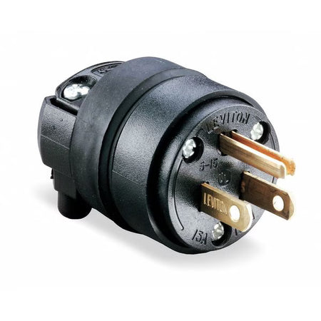 Straight Blade Plug 2 Pole Screw Terminals Grounded