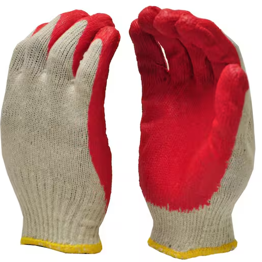 Safety Gloves - Red Latex Cotton (500 Pairs)